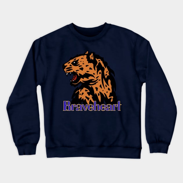 The Brave Tiger King of Jungle Crewneck Sweatshirt by RiyanRizqi